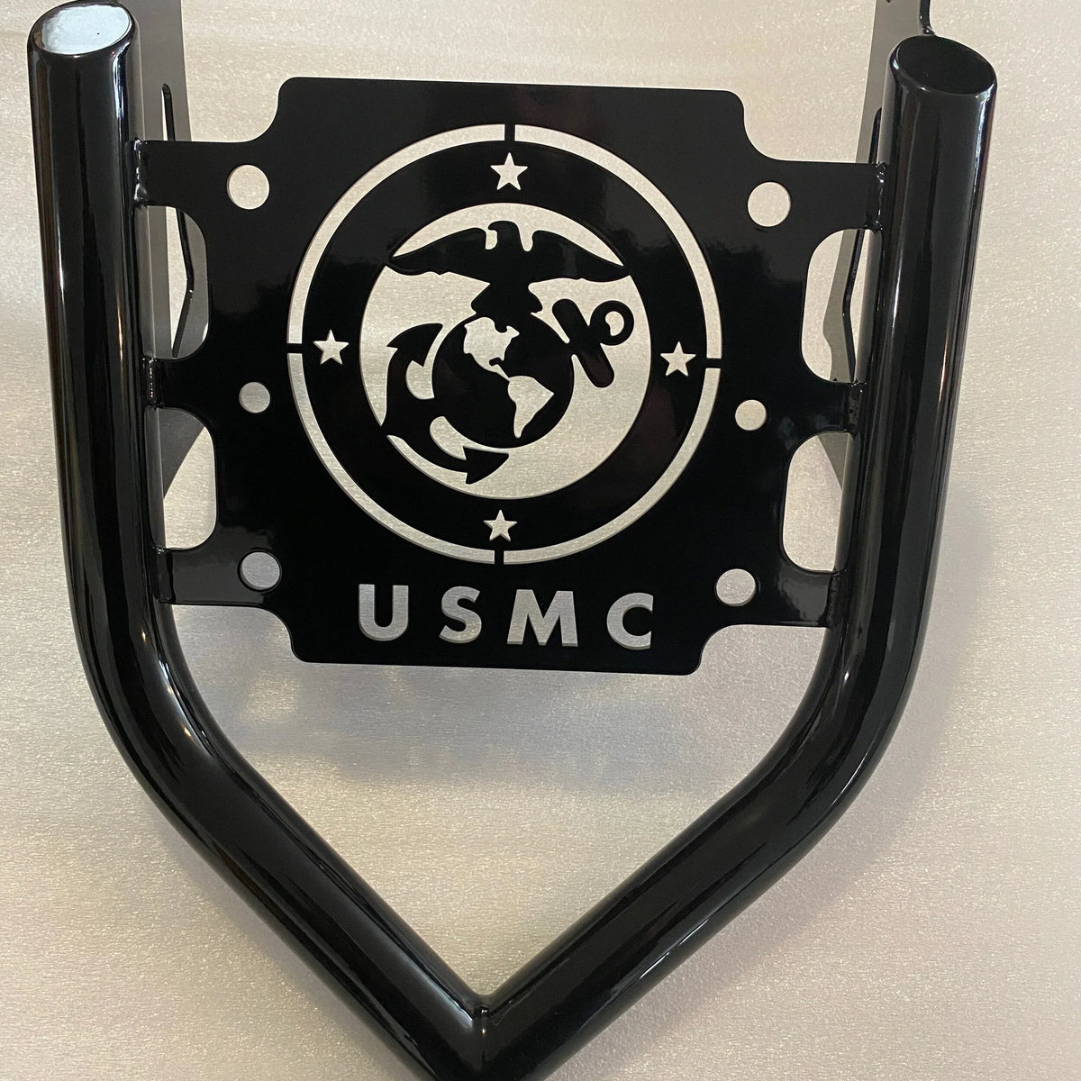 Usmc Racks Siouxicide Choppers Indian Military Luggage Rack Usmc, Gloss Black For ...