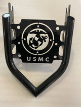 Siouxicide Choppers Touring Military Luggage Rack - Navy, Chrome, For 2009-Up Touring
