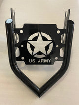 Siouxicide Choppers Touring Military Luggage Rack - Caution, Black, For 2009-Up Touring