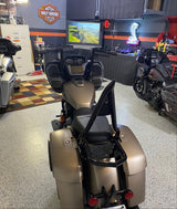 Siouxicide Choppers Excalibur Detachable Sissy Bar Backrest 1 1/2 In, Tall 22, Gloss Black, Custom Pad Cross Stitch For Indian Challenger 2020-2025