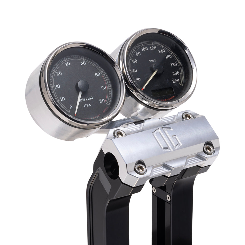 Original Garage Moto OG Dual Billet Gauge Pods For Harley Motorcycles 1965-2026