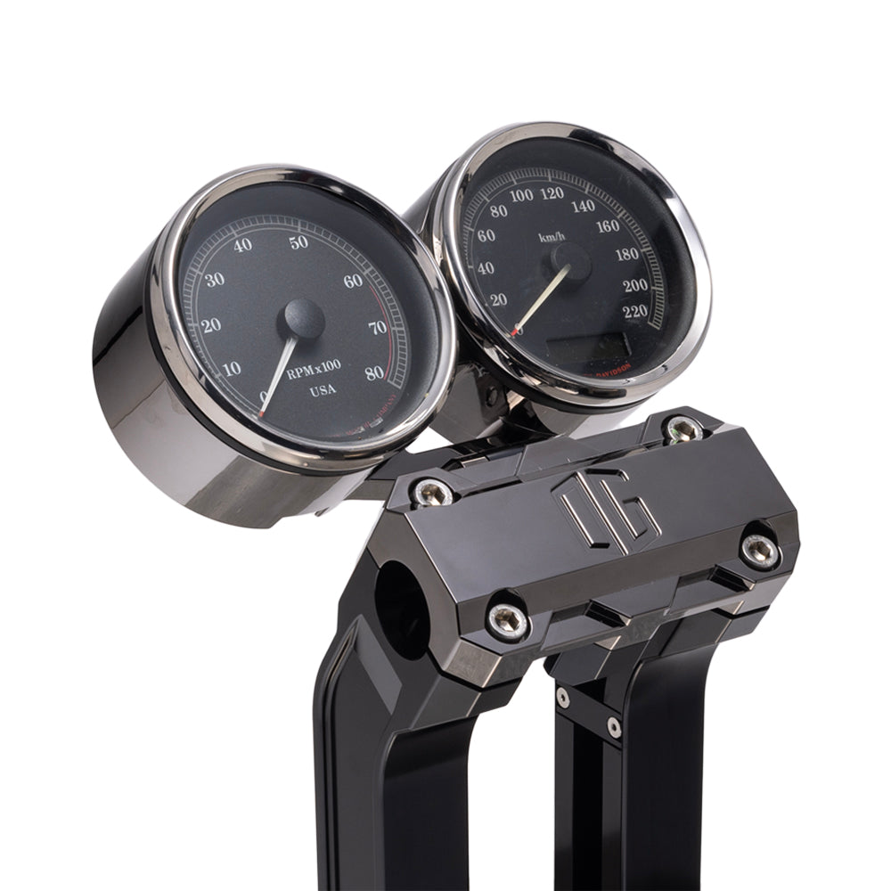 Original Garage Moto OG Dual Billet Gauge Pods For Harley Motorcycles 1965-2026