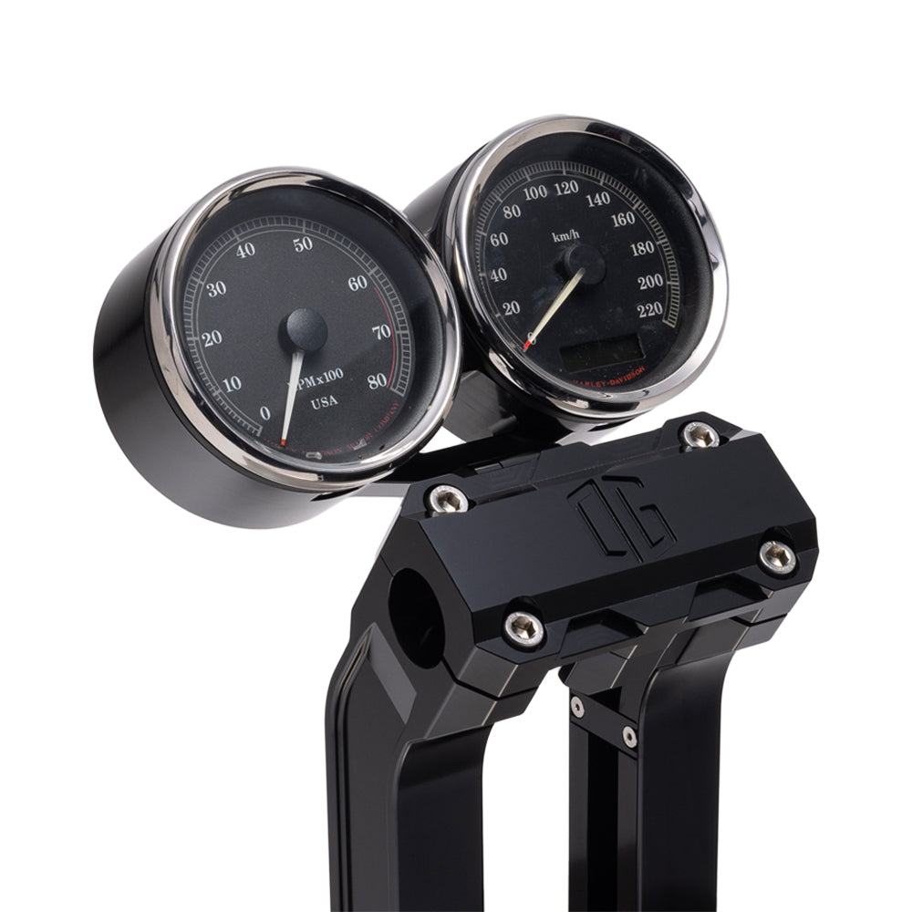 Original Garage Moto OG Dual Billet Gauge Pods For Harley Motorcycles 1965-2026