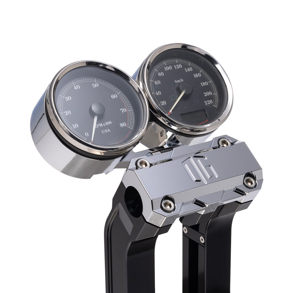 Original Garage Moto OG Dual Billet Gauge Pods For Harley Motorcycles 1965-2026
