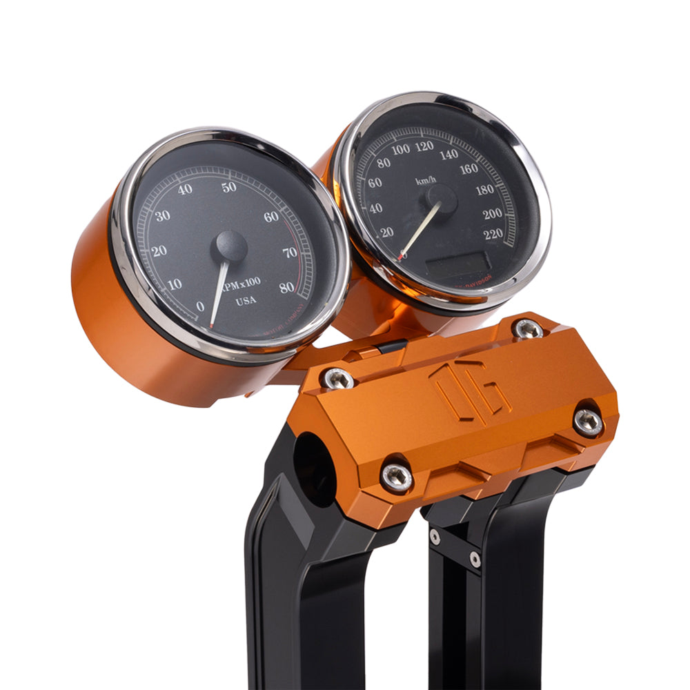Original Garage Moto OG Dual Billet Gauge Pods For Harley Motorcycles 1965-2026