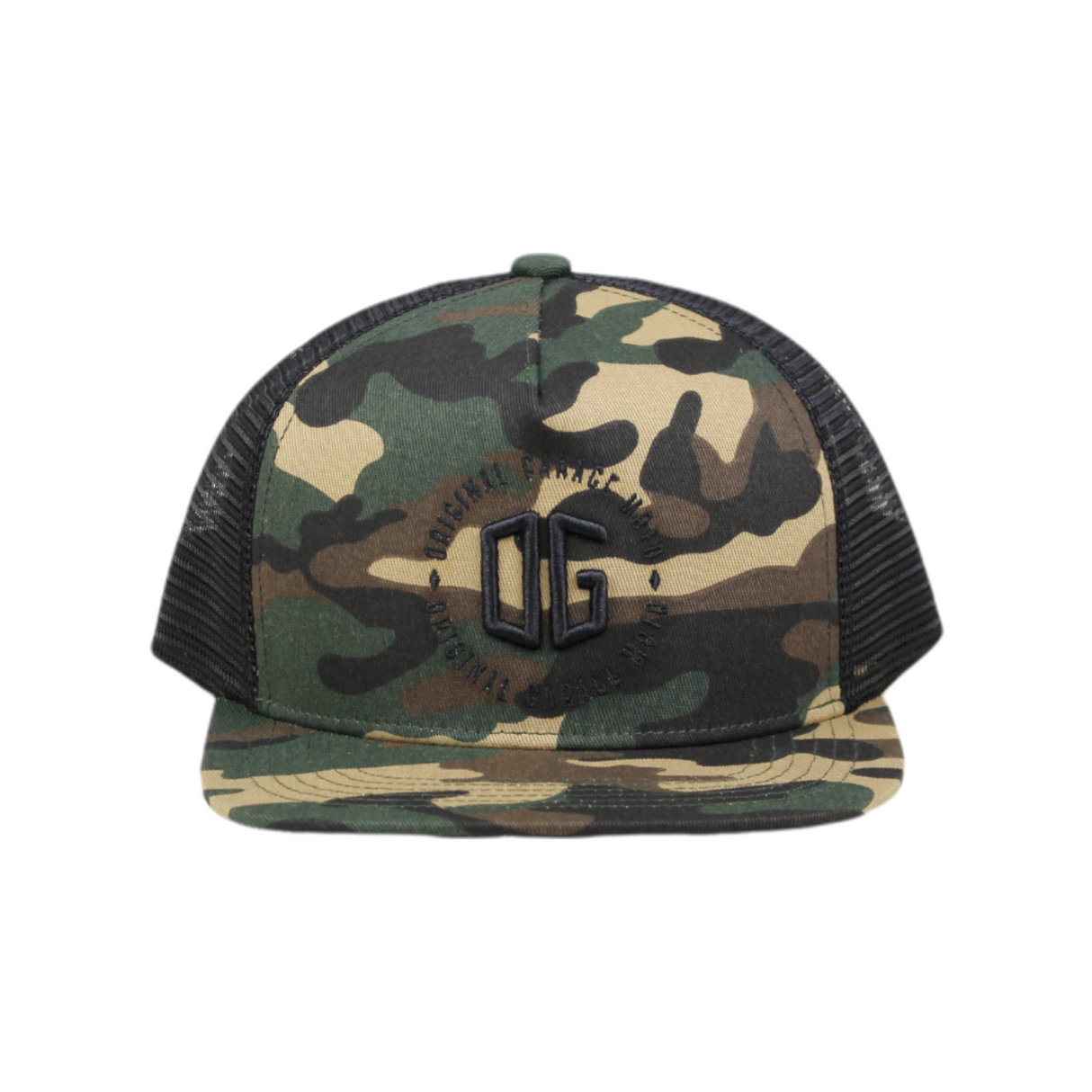 Original Garage Moto OG Blackout Camo Trucker Hat - A-CP-08-BK