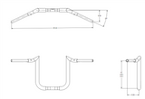 Tab Performance Folsom Prison FlexFitment Handlebars | 1.25" Clamping Area - '15-Up Road Glide/'23-Up RG3, Black, 12" 125-2121