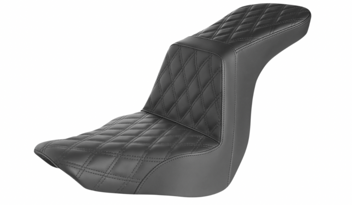 Saddlemen Step-Up Seat — Full Lattice Stitch Black - 818-29-195 For Harley Softail 2018-2026