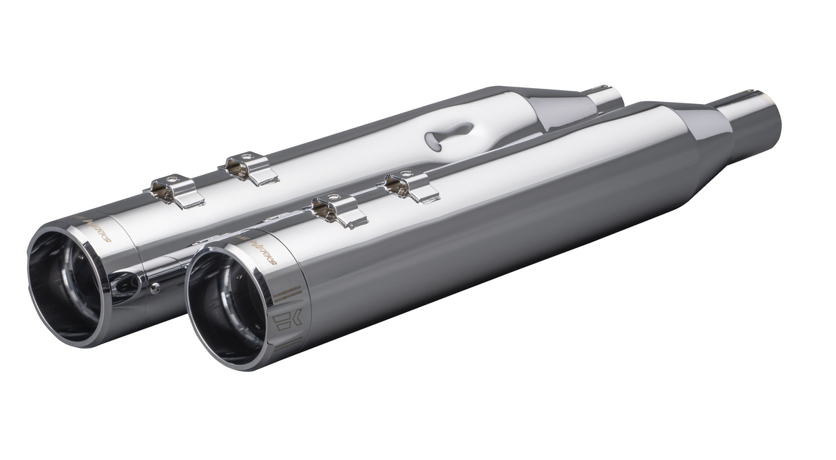 Khrome Werks 4-1/2" HP-Plus® Slip-On Mufflers Chrome Klassic Tip - 202925 For Harley Touring 2017-2026