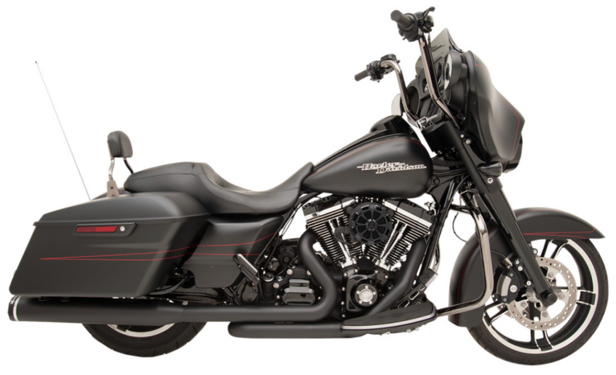 Khrome Werks 2-Into-2 Dominator Exhaust System Black FL With 4-1/2" Muffler - 200830 For Harley Touring 2009-2016