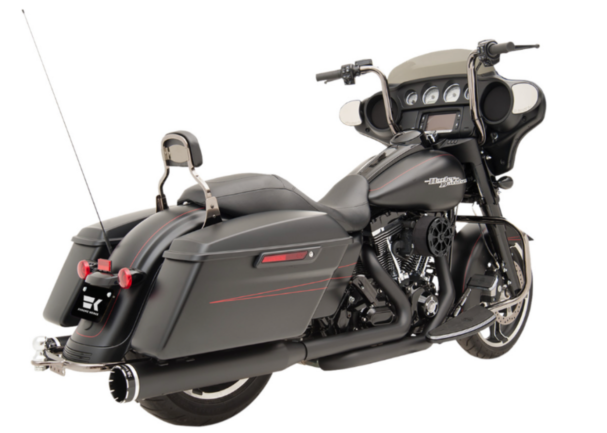 Khrome Werks 2-Into-2 Dominator Exhaust System Black FL With 4-1/2" Muffler - 200830 For Harley Touring 2009-2016