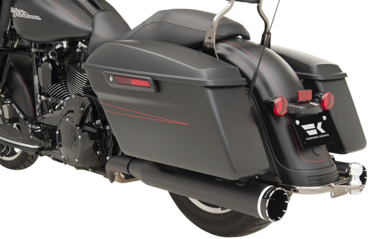Khrome Werks 2-Into-2 Dominator Exhaust System Black FL With 4-1/2" Muffler - 200830 For Harley Touring 2009-2016