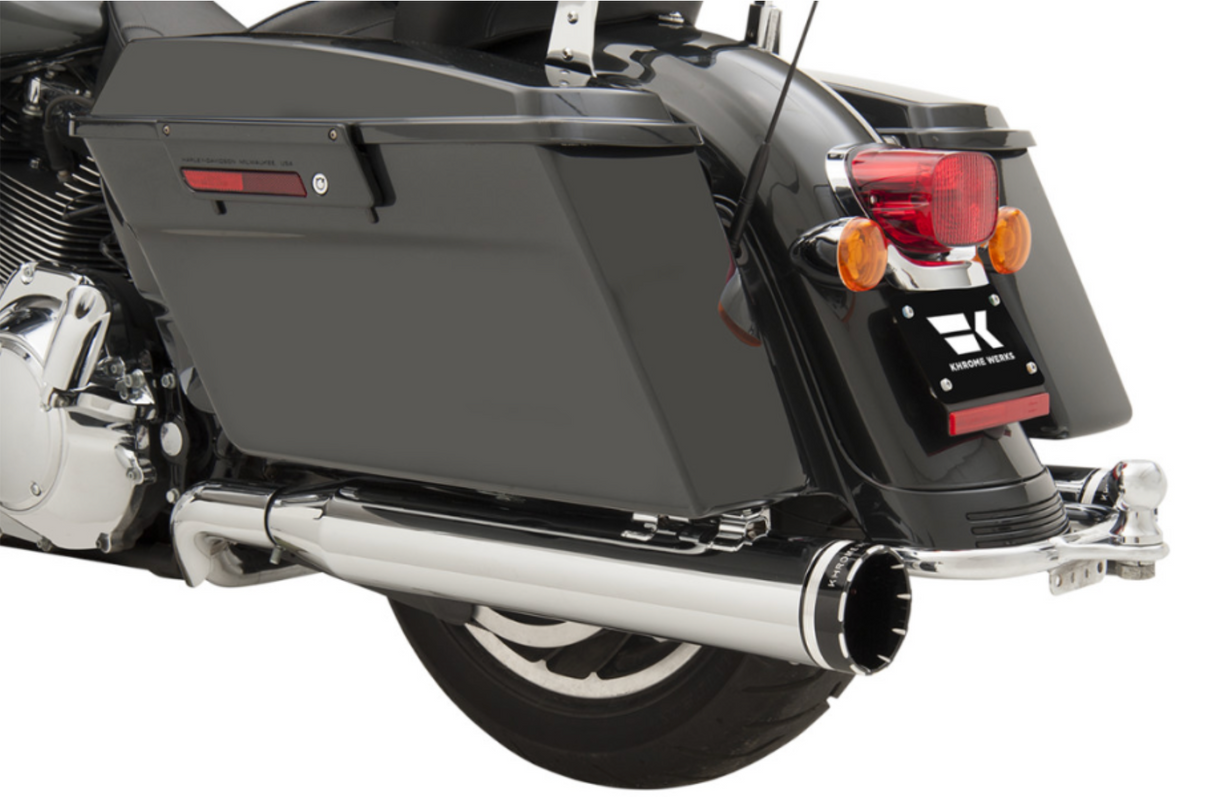 Khrome Werks 2-Into-2 Dominator Exhaust System Chrome FL With 4-1/2" Muffler - 200630 For Harley Touring 2009-2016