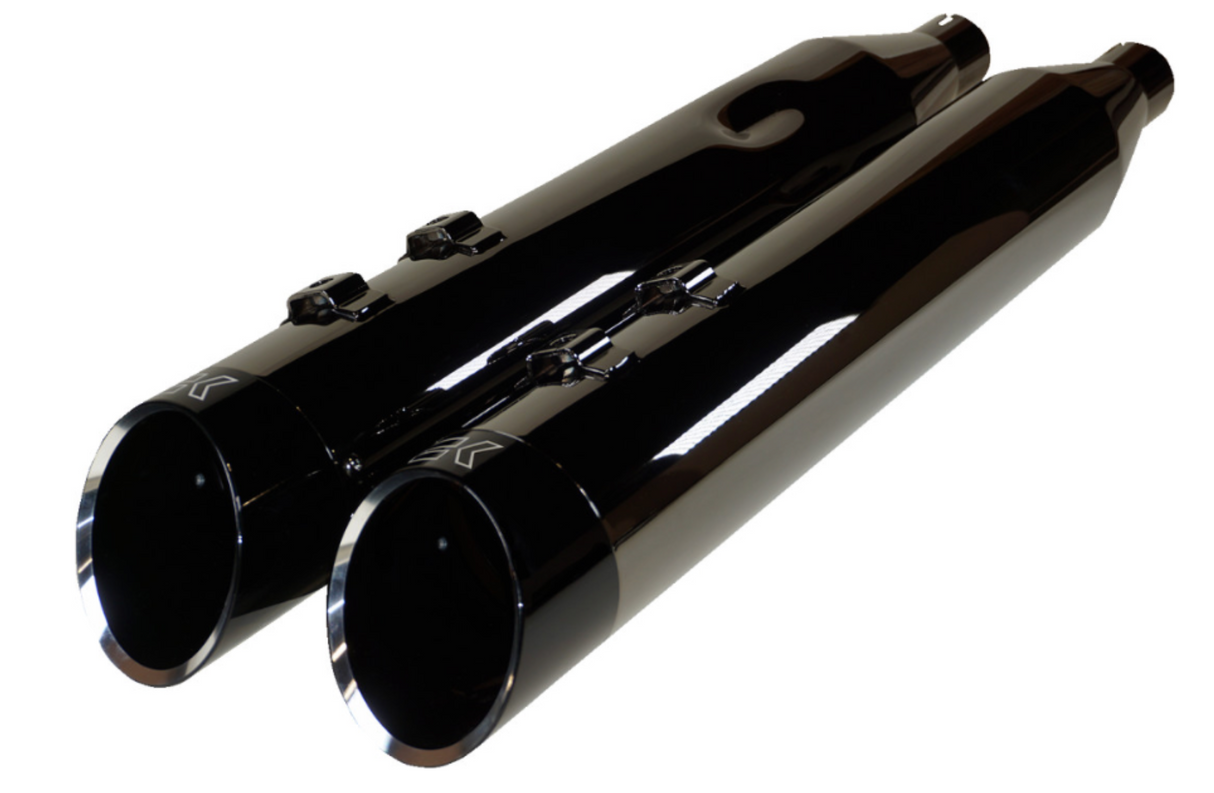Khrome Werks 4-1/2" HP-Plus® Slip-On Mufflers Eclipse® With Edge Tip - 201675 For Harley Touring 2017-2026
