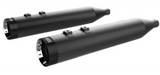 Khrome Werks 4-1/2" HP-Plus® Slip-On Mufflers Black With Turbine Tip - 202845 For Harley Touring 1995-2016