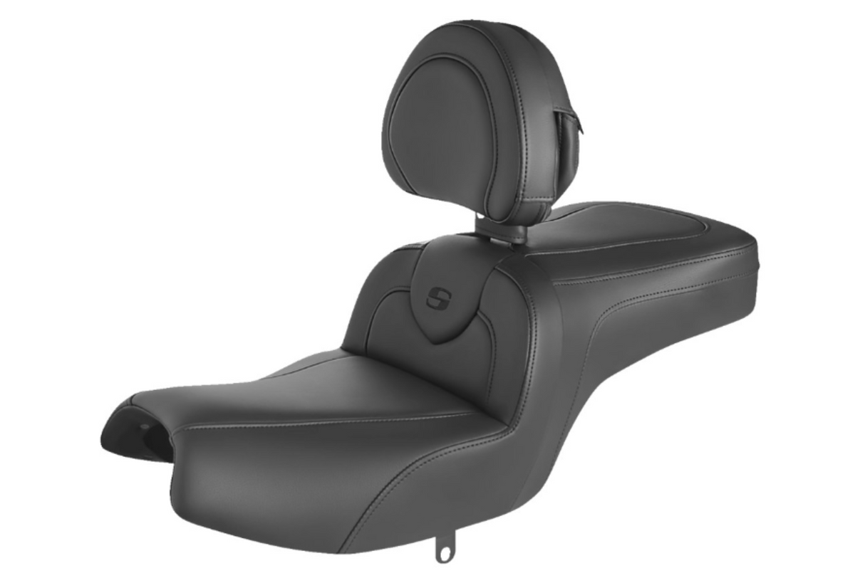 Saddlemen RoadSofa™ Seat With Backrest Black Stitching - I20-06-187BR For Indian 2020-2026