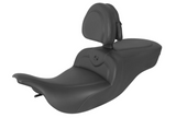 Saddlemen RoadSofa™ Seat With Backrest Black With Black Stitching - 897-07-187BR For Harley Touring 1997-2007
