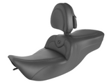 Saddlemen RoadSofa™ Seat With Backrest Black With Black Stitching - 897-06-187BR For Harley Touring 1997-2007