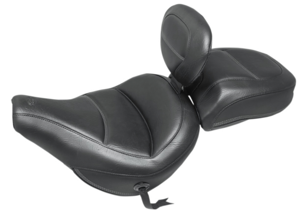 MUSTANG 0802-1063 79330 Max Profile Solo Touring Seat - with Driver Backrest - Black - Original - FLHC/FLDE
