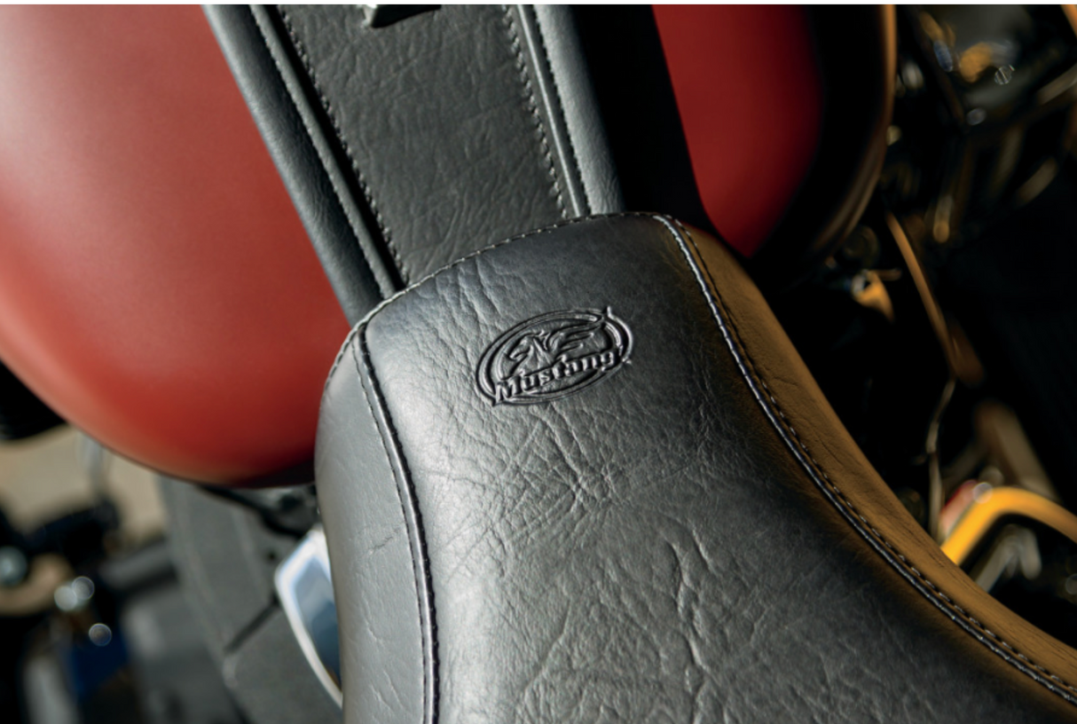 MUSTANG 0802-1063 79330 Max Profile Solo Touring Seat - with Driver Backrest - Black - Original - FLHC/FLDE