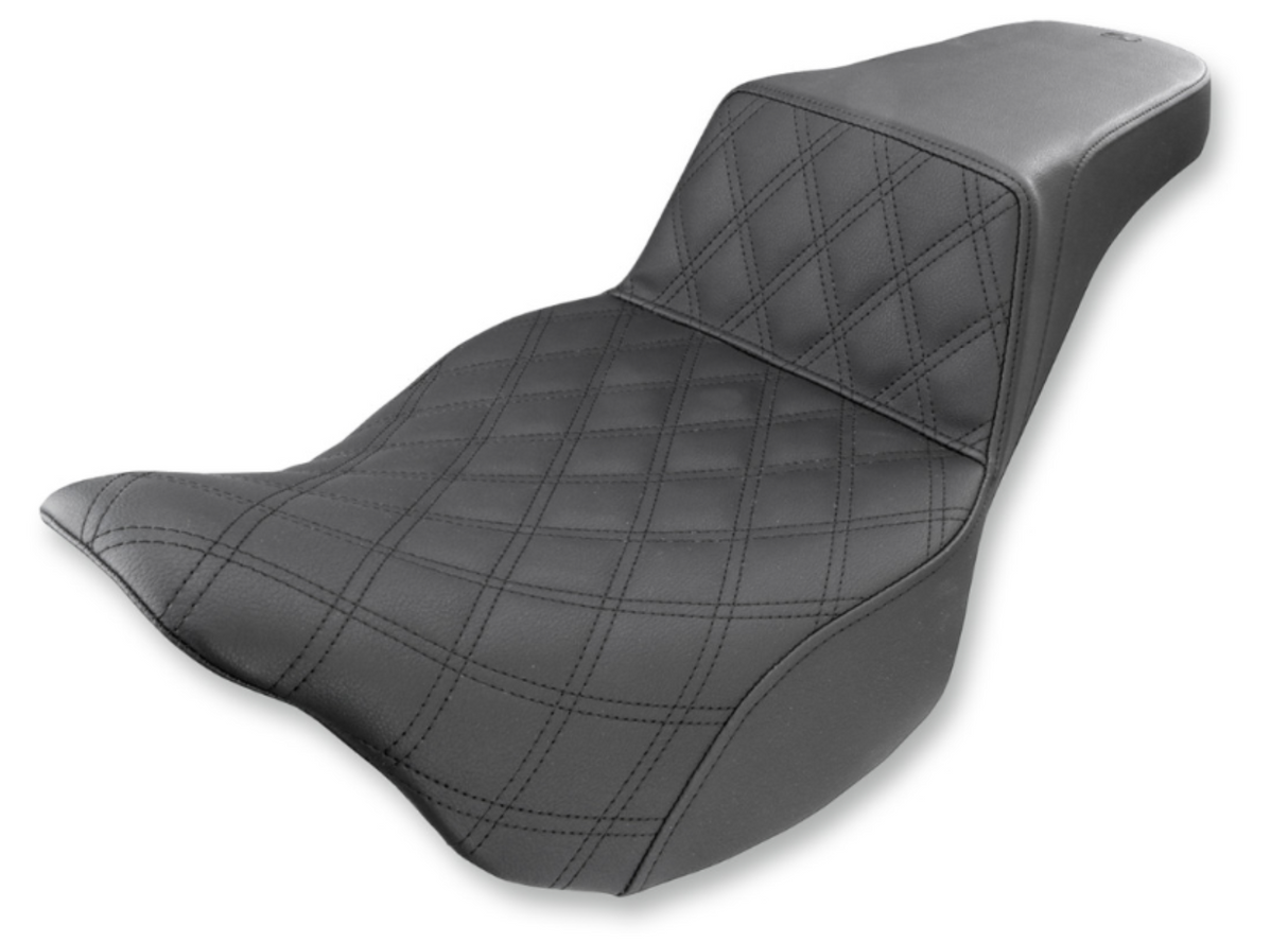Saddlemen Step-Up Seat — Front Lattice Stitch Black - 808-07B-172 For Harley Touring 2008-2025
