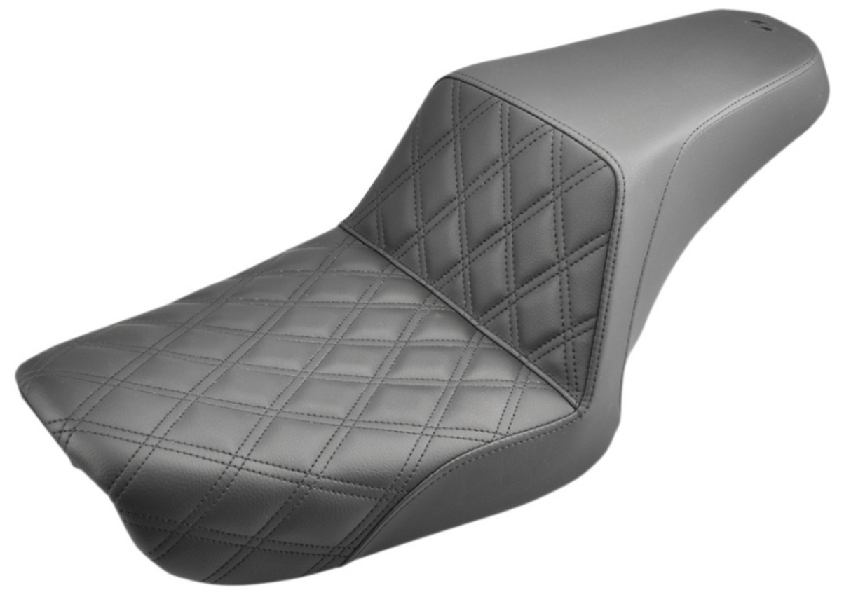 Saddlemen Step-Up Seat — Front Lattice Stitch Black Dyna - 804-04-172 For Harley Dyna 2004-2005