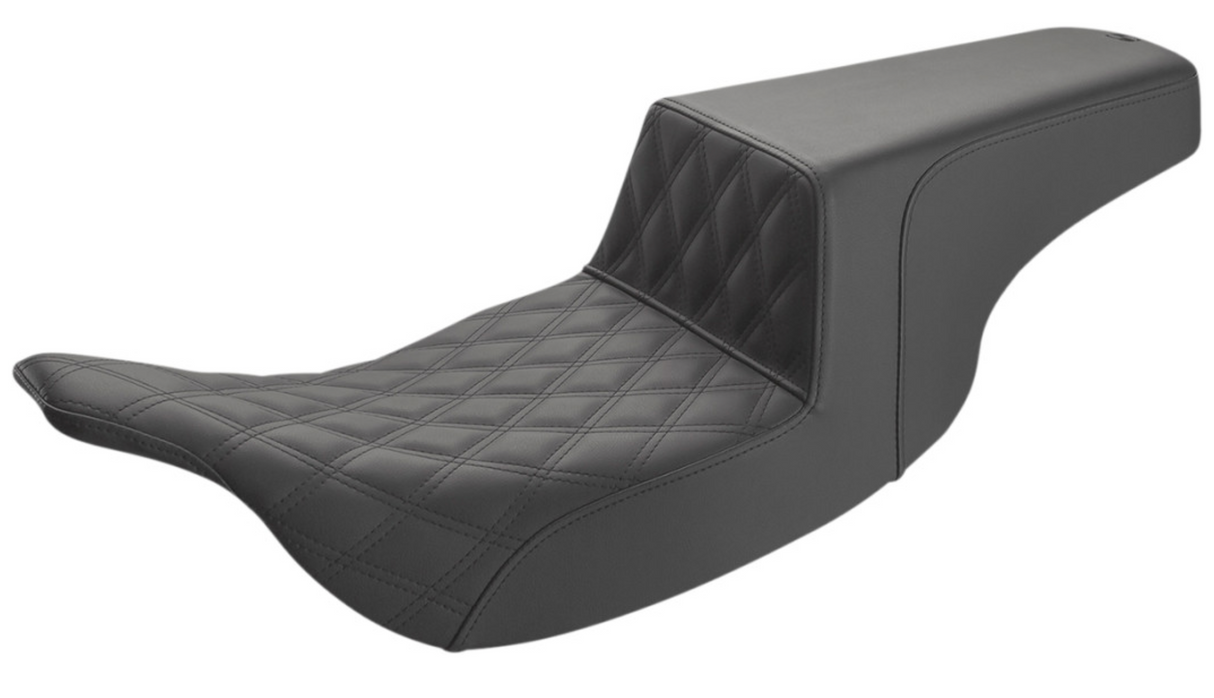 Saddlemen Step-Up Seat — Front Lattice Stitch Black - 897-07-172 For Harley Touring 1997-2007