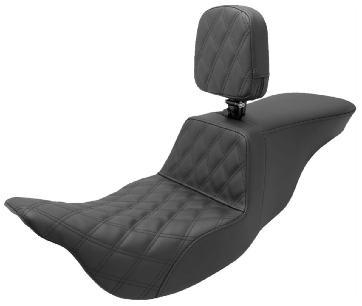 Saddlemen Tour Step-Up Seat Rider Backrest Rider Lattice Stitch - 808-07B-192BR For Harley Touring 2008-2025
