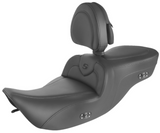 Saddlemen Heated RoadSofa™ Seat With Backrest Black With Black Stitching - 897-06-187BRHCT For Harley Touring 1997-2007