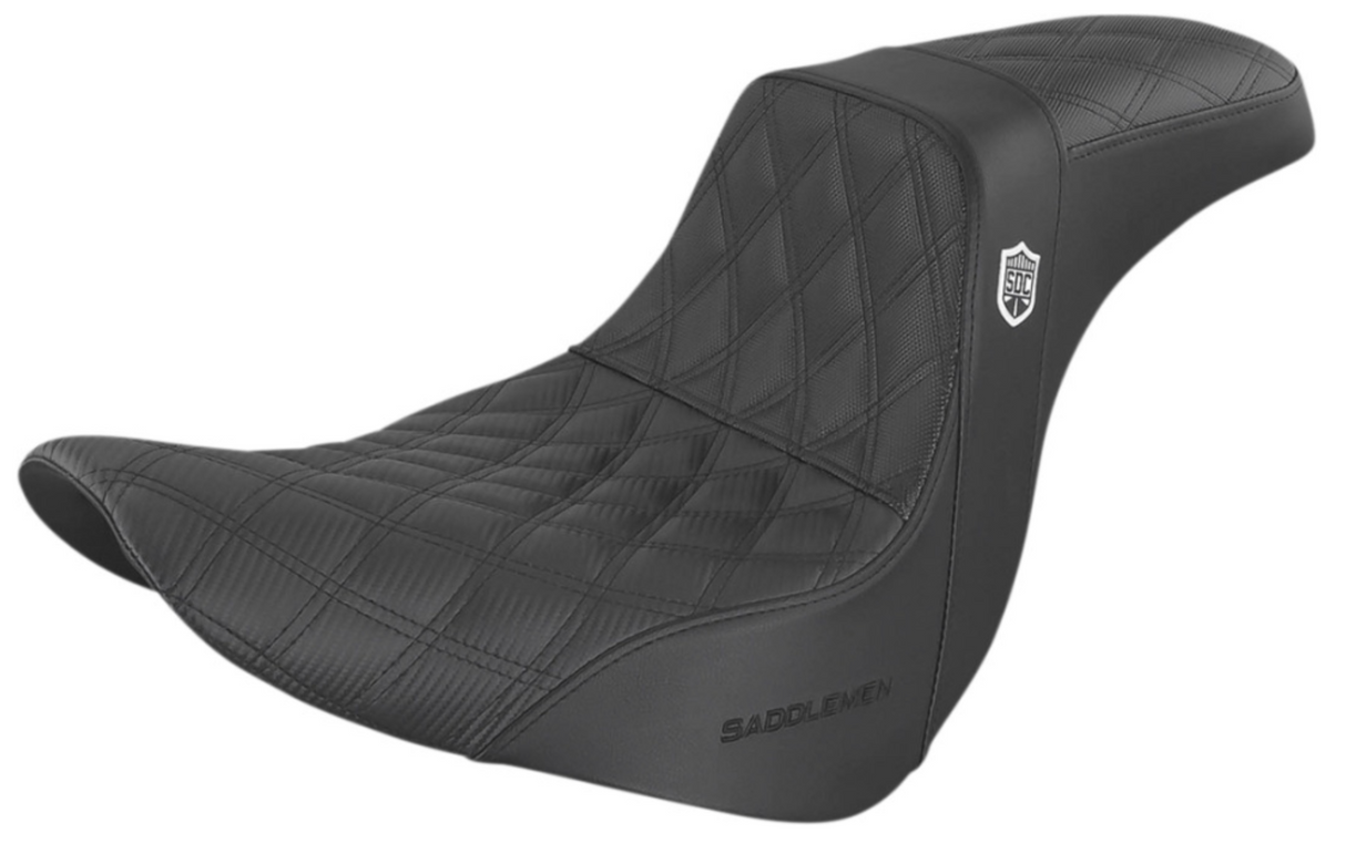 Saddlemen Pro Series SDC Performance Grip Seat Without Backrest Lattice Stitch Lumbar Gripper FL FX - SC81829DB For Harley Softail 2018-2025