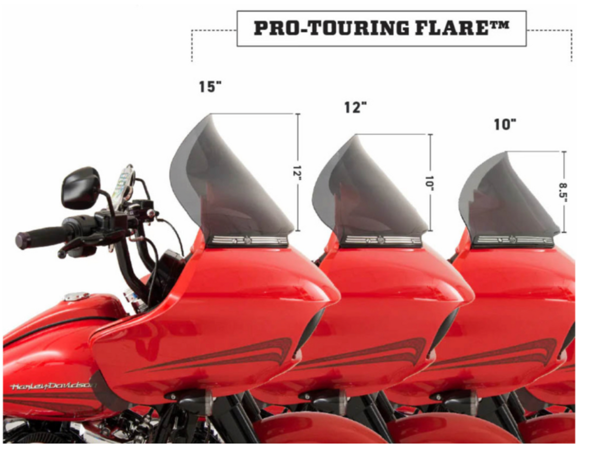 KLOCK WERKS 2310-0584 KW05-01-0328 Pro Touring Flare Windshield - 12" - Dark Smoke - FLTR