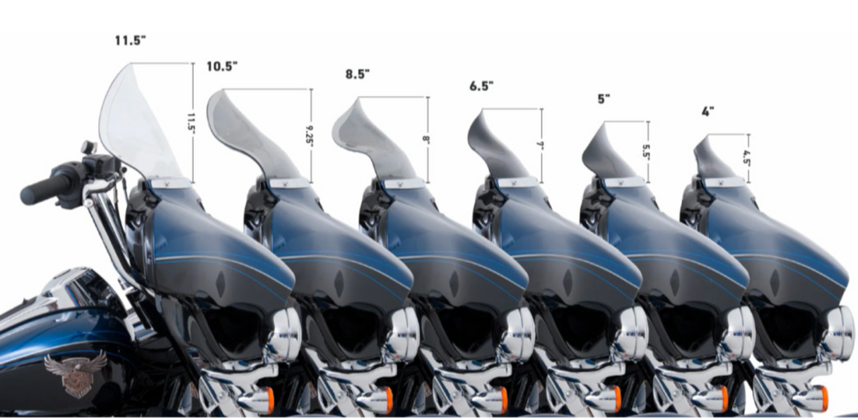 Klock Werks Flare® Windshield 6-1/2" Dark Smoke - KWW-01-0199-2014 For Harley Touring 2014-2025
