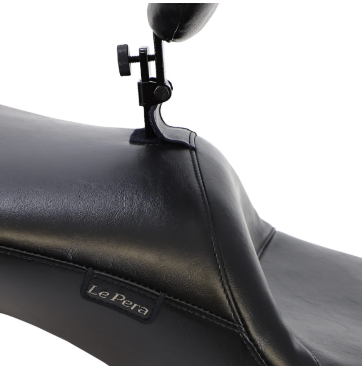 LePera Maverick Daddy Long Legs Seat With Backrest Black Smooth - LK-957DLBRS For Harley Touring 2008-2023