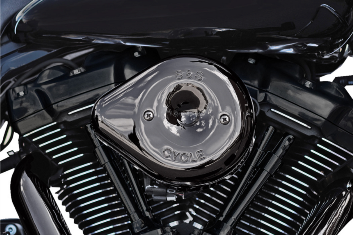 S&S Cycle Stealth Teardrop Air Cleaner Kit M8 Lava Chrome - 170-0781 For Harley Motorcycles 2017-2025