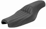 Saddlemen Knuckle 2-Up Seat Ribbed Black - 807-11-047K For Harley Sportster 2004-2022 (3.3G Tank)