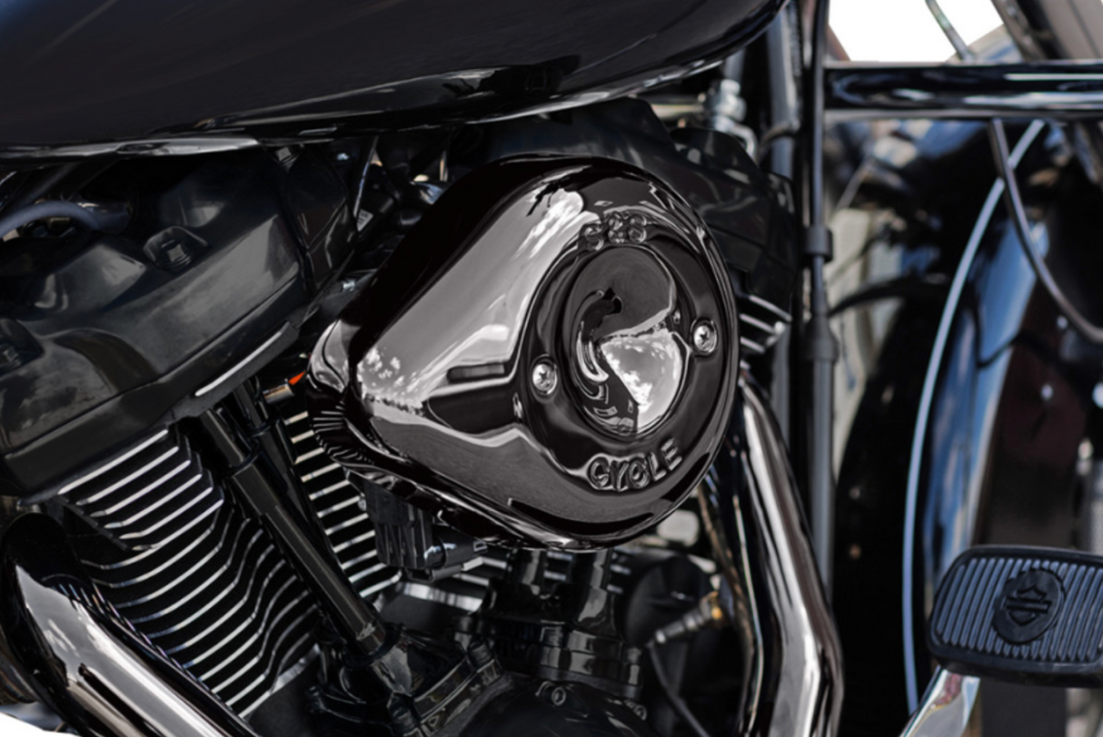 S&S Cycle Stealth Teardrop Air Cleaner Cover M8 Lava Chrome - 170-0779 For Harley Motorcycles 2017-2023