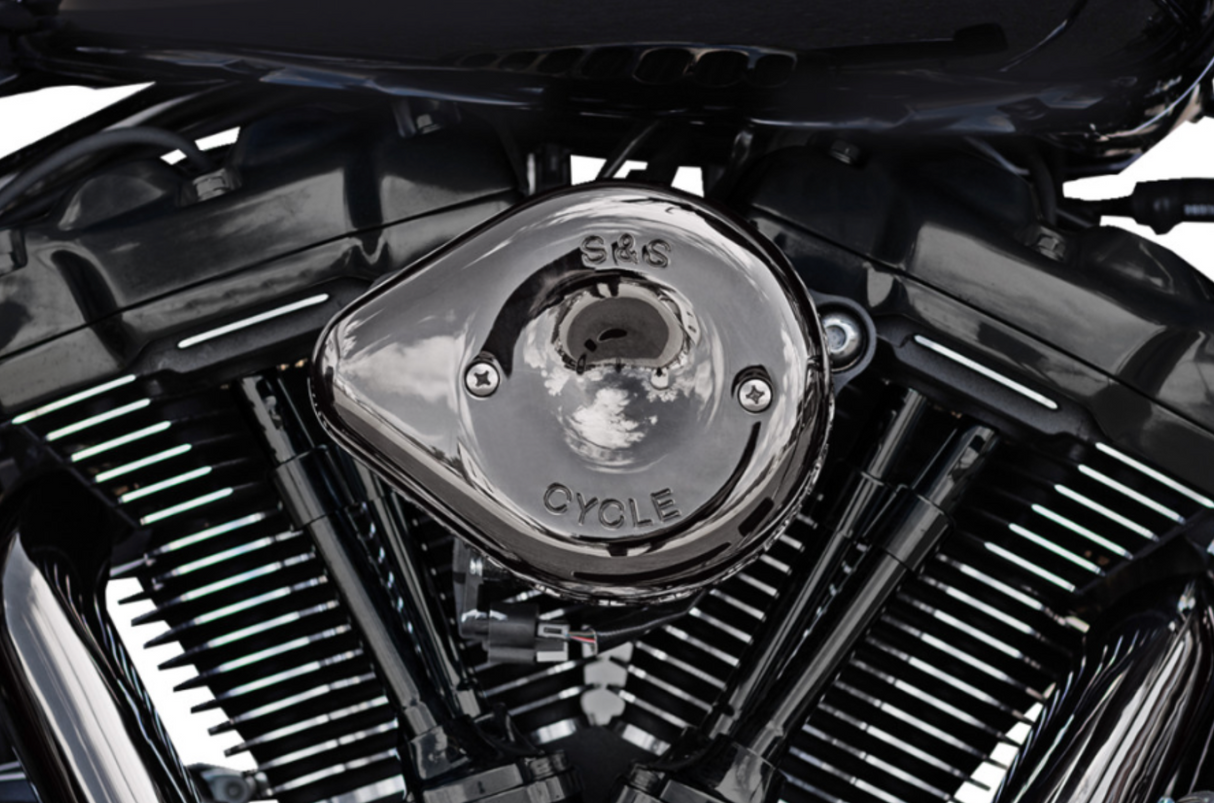 S&S Cycle Stealth Teardrop Air Cleaner Kit M8 Lava Chrome - 170-0782 For Harley Motorcycles 2017-2023