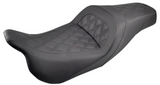Saddlemen Slim Lattice Stitched Seat Black Lattice Stitch - 808-07B-162 For Harley Touring 2008-2025