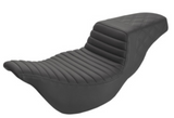 Saddlemen Extended Reach Step-Up Seats Front Tuck-N-Roll Rear Lattice Stitch Black - 808-07B-176E For Harley Touring 2008-2025