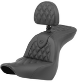 Saddlemen Roadsofa™ Lattice Stitch Seat With Backrest - 818-29-182BR For Harley Softail 2018-2026