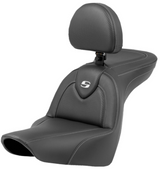 Saddlemen Roadsofa™ Carbon Fiber Seat With Backrest - 818-29-185BR For Harley Softail 2018-2026