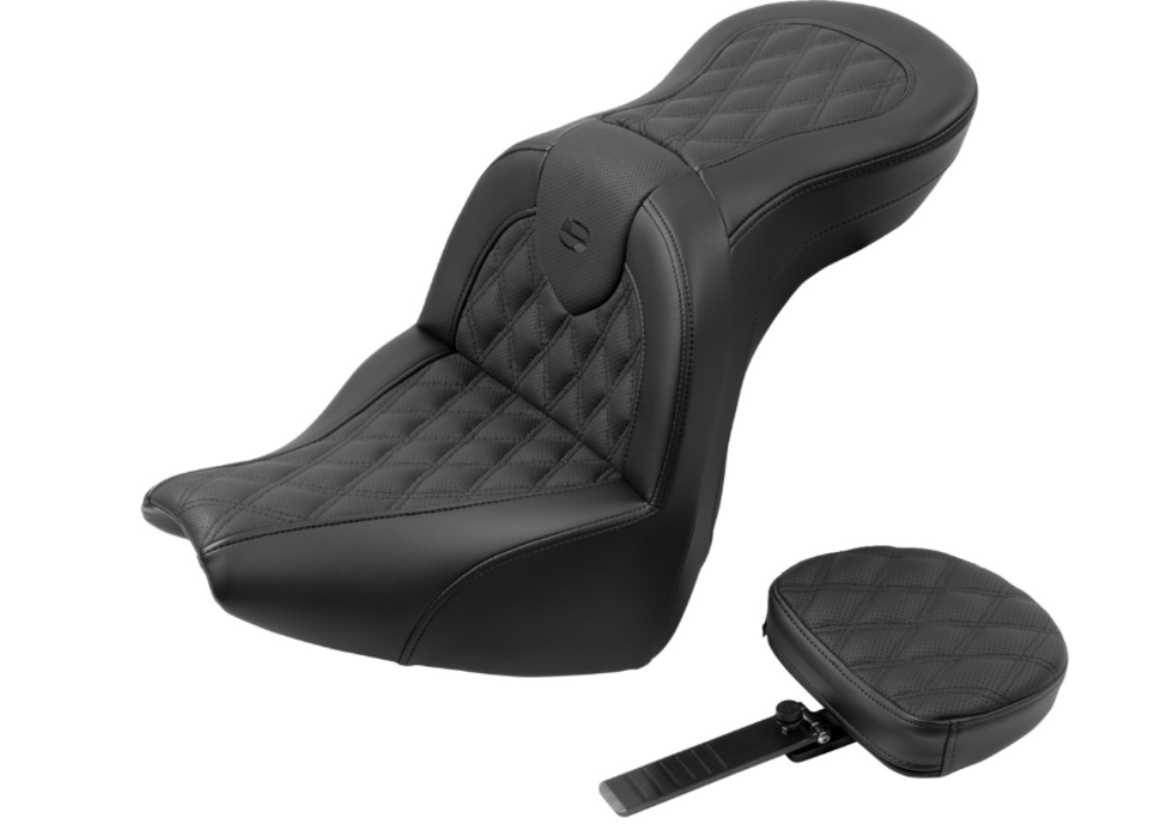 Saddlemen Roadsofa™ Standard Reach Seat With Backrest Lattice Stitch Fxbr S - 818-31-182BR For Harley Softail 2018-2020