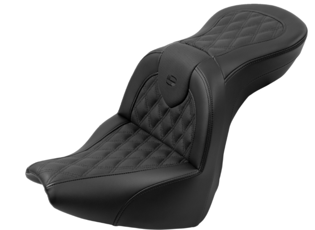 Saddlemen Roadsofa™ Standard Reach Seat With Backrest Lattice Stitch Fxbr S - 818-31-182BR For Harley Softail 2018-2020