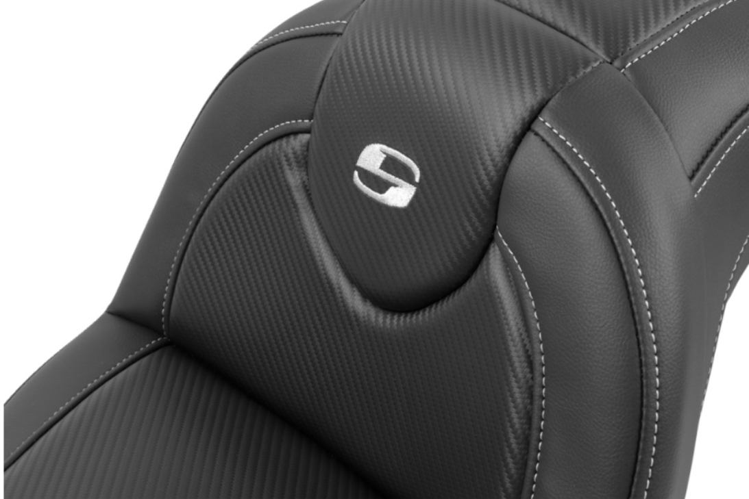 Saddlemen Roadsofa™ Standard Reach Seat With Backrest Carbon Fiber Fxbr S - 818-31-185BR For Harley Softail 2018-2020