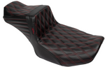 LePera Tailwhip Daddy Long Legs Seat Red Double Diamond Stitch - LV-587DLDD-R01 For Harley Touring 2023-2026