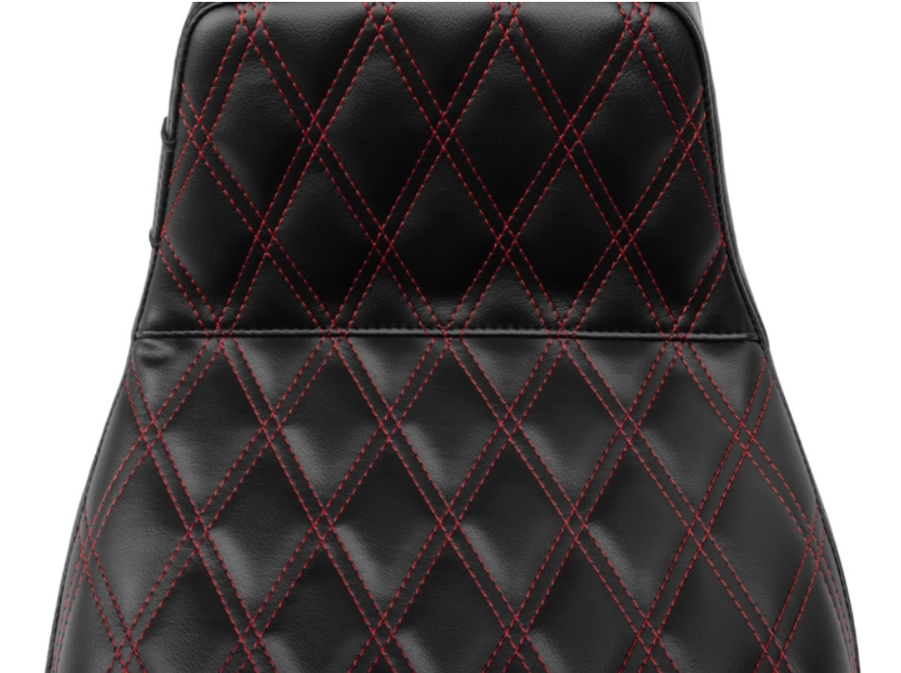 LePera Tailwhip Daddy Long Legs Seat Red Double Diamond Stitch - LV-587DLDD-R01 For Harley Touring 2023-2026