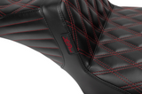 LePera Tailwhip Daddy Long Legs Seat Red Double Diamond Stitch - LV-587DLDD-R01 For Harley Touring 2023-2026