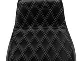 LePera Tailwhip Daddy Long Legs Seat Gray Double Diamond Stitch - LV-587DLDD-GY01 For Harley Touring 2023-2026