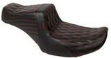 LePera Tailwhip Seat Red Double Diamond Stitch - LV-587DD-R01 For Harley Touring 2023-2026