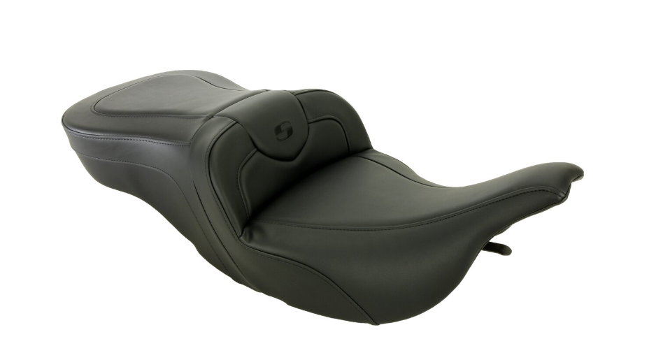 Saddlemen RoadSofa™ Seat Without Backrest Black With Black Stitching - 897-07-187 For Harley Touring 1997-2007